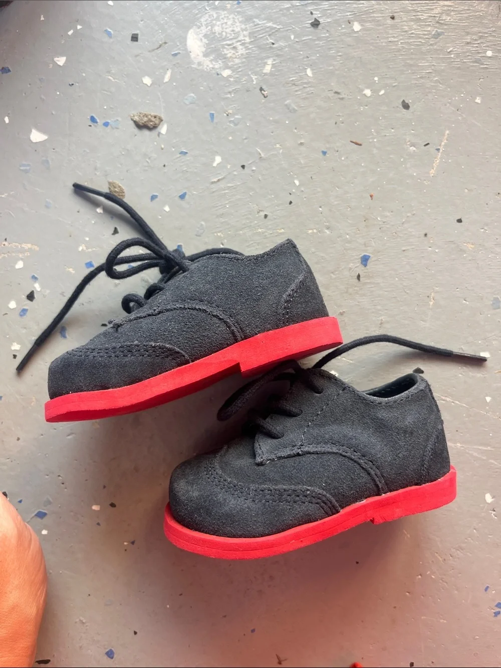 Cole Haan Baby Zerogrand Navy Suede Dress Shoes with Red Soles
